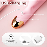 Подвійний вібратор із ротацією, Вібратор стимулятор для вагіни та клітора з обертанням, Інтимні іграшки, фото 8