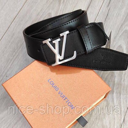 Ремінь Louis Vuitton шкіряний, фурнітура срібло глянець, фото 4