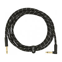 FENDER CABLE DELUXE SERIES 10' ANGLED BLACK TWEED Готовый инструментальный кабель 6.3прям-6.3 угол. 3м.