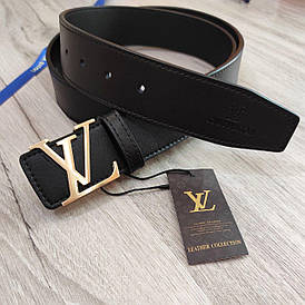Ремінь Louis Vuitton шкіряний, фурнітура золото глянець