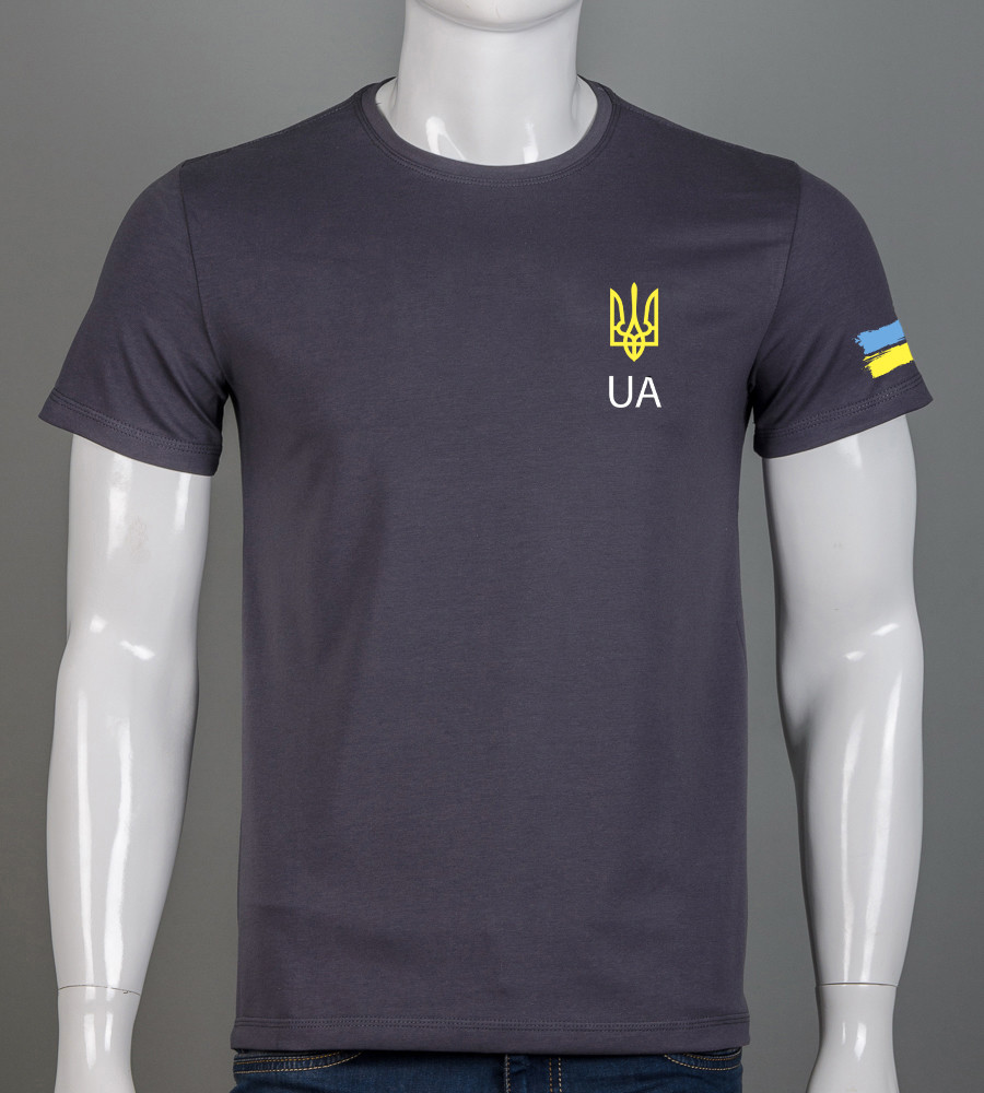 Футболка чоловіча Тризуб UA 2306м (Уп.4шт M-XXL), Графіт