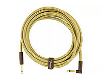 FENDER CABLE DELUXE SERIES 15' ANGLED TWEED Готовый инструментальный кабель 6.3прям.-6.3 угол. 4.5м.