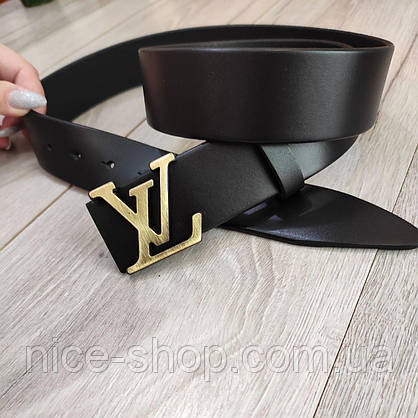 Ремінь Louis Vuitton шкіряний, фурнітура матове золото, фото 4
