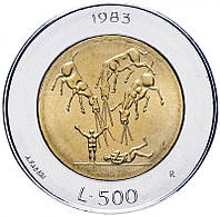 Монета 500 літрів. 1983 рік, Сан-Маріно.UNC