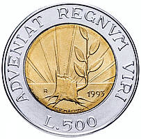 Монета 500 літрів. 1993 рік, Сан-Маріно.UNC