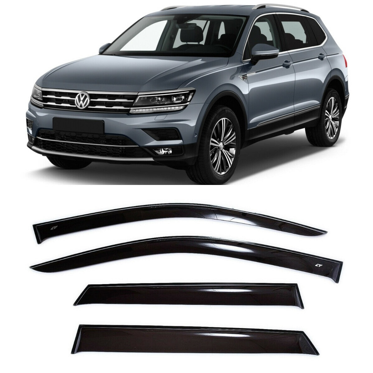 Дефлектори вікон вітровики Volkswagen Touareg 2018 -> (скотч) HIC