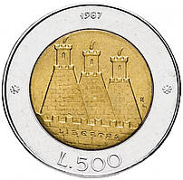 Монета 500 лір. 1987 рік, Сан-Маріно.UNC
