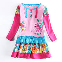 Детское платье с длинным рукавом nova примерно 3-4 года 104 рост розовое