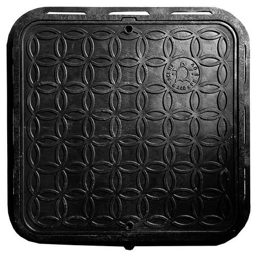 Люк квадратный полимерный 1,5т черный без замка р. 580/700 (ID ...