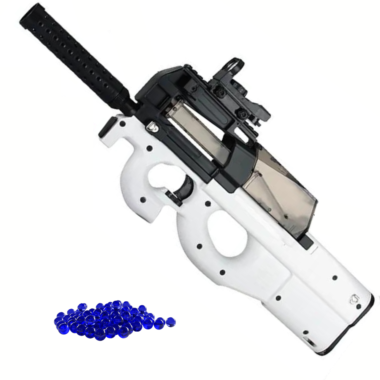 Дитячий Іграшковий Гелевий Бластер на Орбізах Автоматичний Пістолет Кулемет P90 на Акумуляторі з Глушником Коліматором та, фото 1