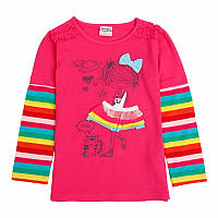 Детская кофточка реглан на девочку с длинным рукавом nova примерно 5-6 лет 116 рост розового цвета с девочкой