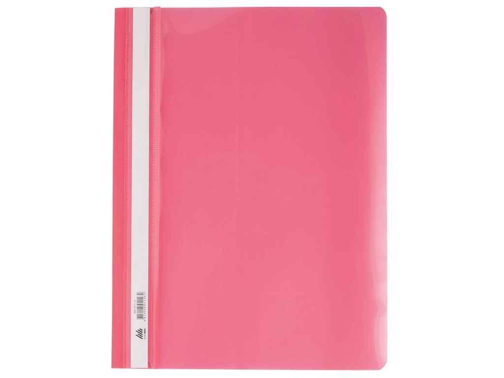 Папка-швидкозшивач пласт. А4, PP, рожевий (12шт/уп) ТМ BUROMAX, фото 1