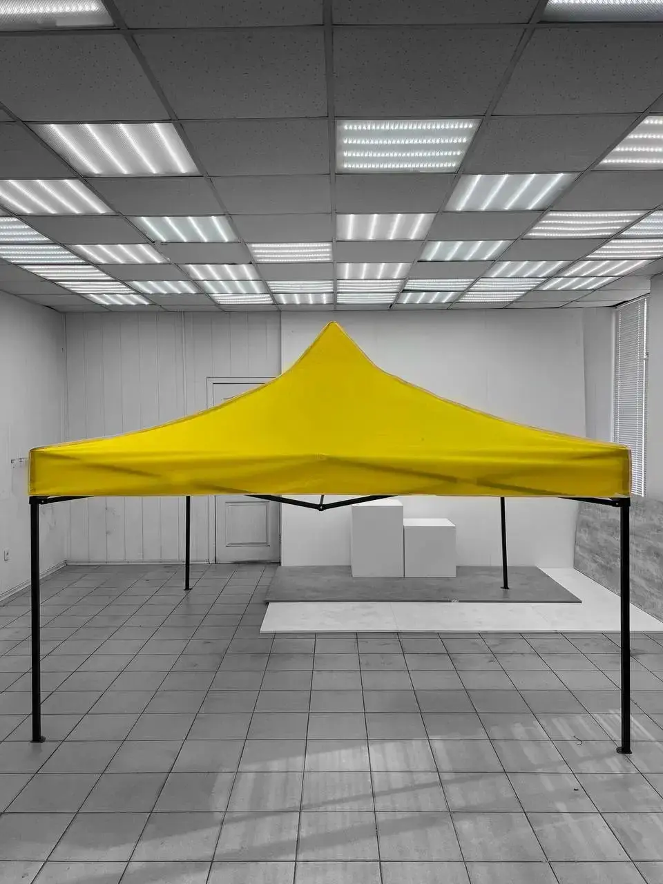 Тент шатер раскладной садовый со стальным каркасом 3х3, Большой торговый шатер палатка желтый купол - фото 5 - id-p1863355501