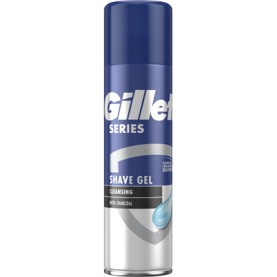 Гель для гоління Gillette Series Очисний з вугіллям 200 мл (7702018619757)