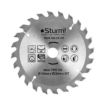 Диск пиляльний для дерева Sturm 9020-160-20-24T, 160х20 мм 24 зуби
