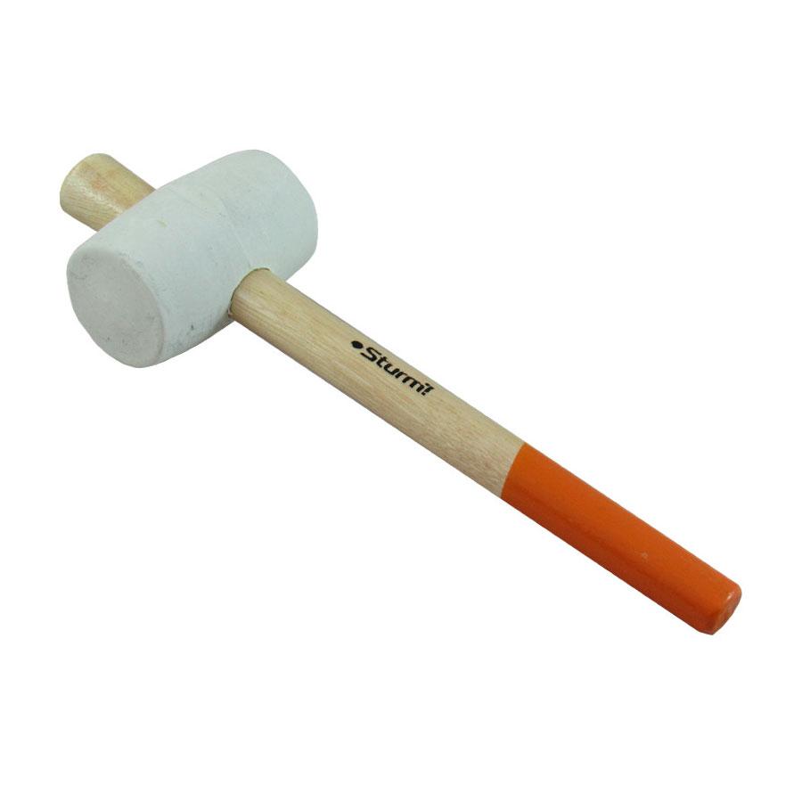 Киянка з дерев'яною ручкою Sturm 1120501, 340 г, біла гума