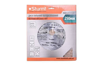 Диск пиляльний для дерева (250х32 мм; 60T) Sturm 9020-250-32-60T