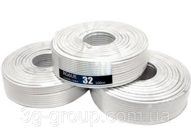 Коаксіальний Кабель телевізійний RG-6 White 75 Ом 100м