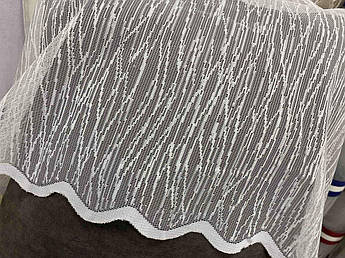 Тюль у зал, кухню, жакард білий абстракція