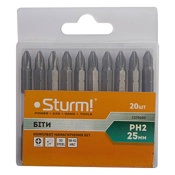 Біти S2 намагнічені PH2 x 25 mm, 20 шт. 1270102