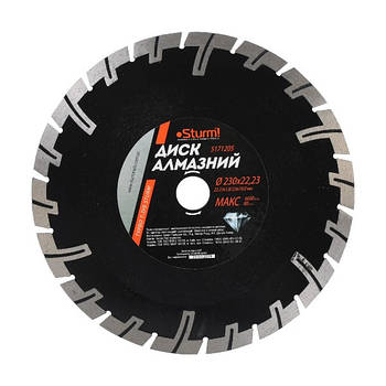 Диск алмазний Турбо Т-зуб (230x22.23мм) Sturm 5171205