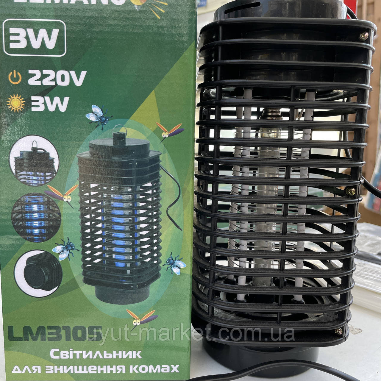 Антимоскітний світильник, електрична пастка від комарів 3ВТ G5 T5 20м2, 260Х110мм LM3105