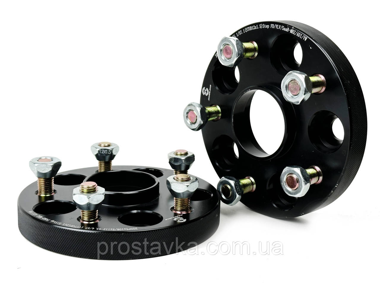 Перехідний адаптер з напр. 20SP5х108/5х112 — 65.1/57.1 (STUD 12х1,5) Step Black
