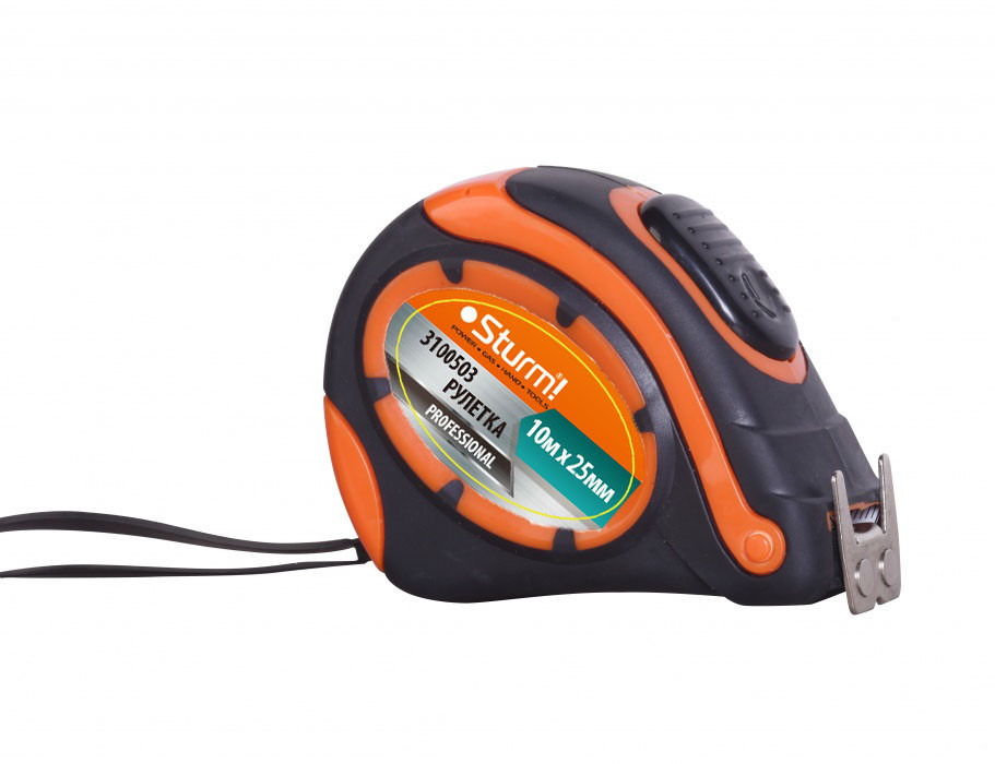 Рулетка з автостопом Sturm 3100503, 10 м х 25 мм