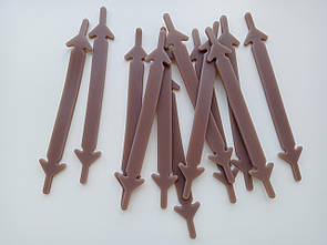 Шнурки силіконові для взуття еластичні без завязок 12 шт коричневі