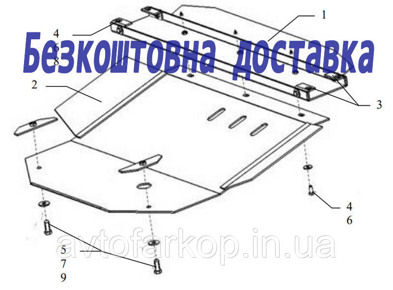 Захист двигуна Peugeot 307 (2001-2008) (Захист двигуна Пижо 307) Кольчуга