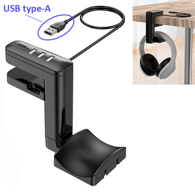 Держатель для наушников + USB хаб 2.0 Hook 02