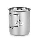 Титанова пляшка для води Tomshoo Titanium 750 мл та кружка з титану 450 мл набір тианового посуду в чохлі, фото 4