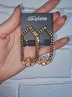 Сережки ланцюжки з помаранчевим каменем Carol Dauplaise