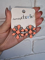 Серьги с оранжевыми камнями Charming Charlie