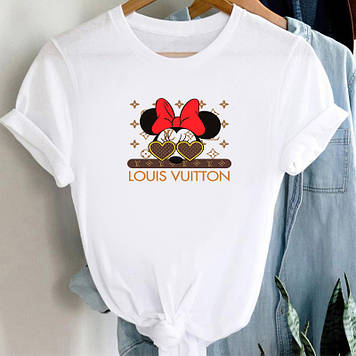 Стильна жіноча футболка Louis Vuitton з Мінні Маусом