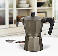Гейзерная кофеварка на 6 чашек 300 мл из нержавеющей стали Maestro MR-1666-6-BROWN Кофеварка на плиту