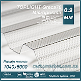 Профільований полікарбонат 1040Х6000Х0.9 мм TOPLIGHT Greca76 Microprisma прозорий микропризма, фото 2
