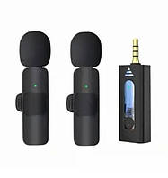 Подвійний бездротовий петличний мікрофон K35 (AUX 3.5mm)