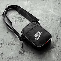 Сумка брастека Nike черная из ткани через плечо молодежная мессенджер STK Nk