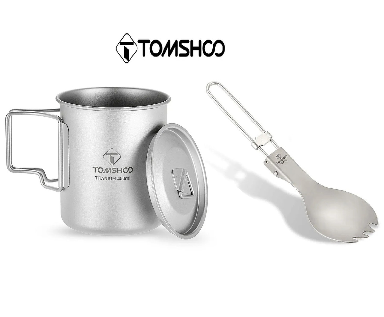 Туристичний титановий кухоль Tomshoo Titanium 450 мл. Туристичний посуд із титану., фото 1