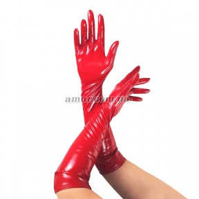 Глянсові вінілові рукавички Art of Sex — Lora, червоні S