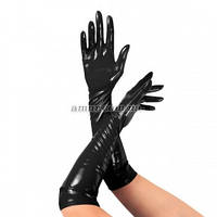 Глянсові вінілові рукавички Art of Sex — Lora, чорні M