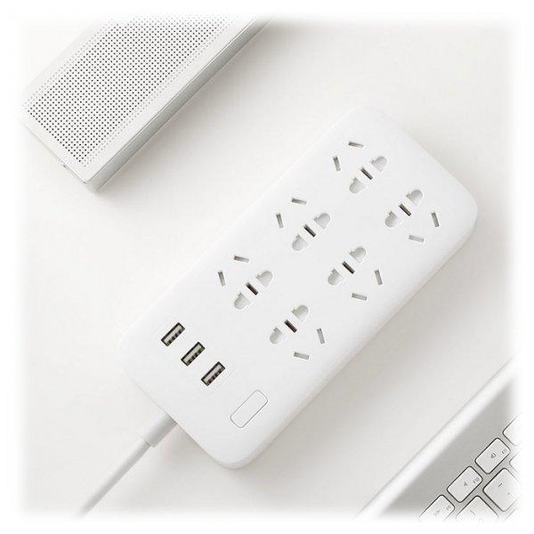 Подовжувач Mi USB Power Strip white (6 розеток + 3 USB)