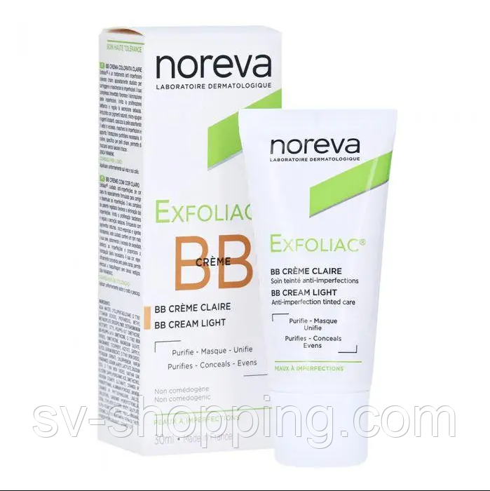 Крем від недоліків шкіри Норова Ексфоліак Noreva Exfoliac BB Cream ТОН: Light Claire - світлий 30мл