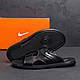 Чоловічі шкіряні літні шльопанці-сланці Nike Classic, Літні чоловічі чорні шльопанці Найк. Чоловіче взуття, фото 10