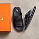 Чоловічі шкіряні літні шльопанці-сланці Nike Classic, Літні чоловічі чорні шльопанці Найк. Чоловіче взуття, фото 9