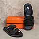 Чоловічі шкіряні літні шльопанці-сланці Nike Classic, Літні чоловічі чорні шльопанці Найк. Чоловіче взуття, фото 8