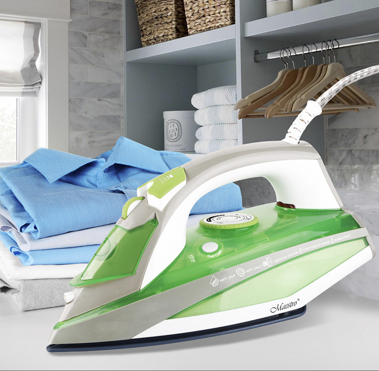Побутова домашня праска з парогенератором 2200 Вт Maestro MR-303С Парова праска з керамічною підошвою, фото 1