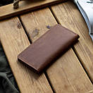 Шкіряне коньячне портмоне VIAR з натуральної телячої шкіри ручної роботи з монетницею на змійці, фото 5