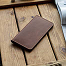 Шкіряне коньячне портмоне VIAR з натуральної телячої шкіри ручної роботи з монетницею на змійці, фото 4